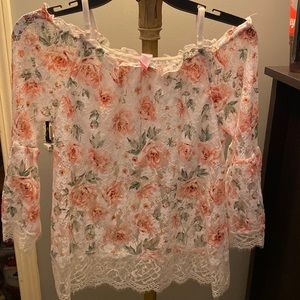 White Floral Lace Blouse